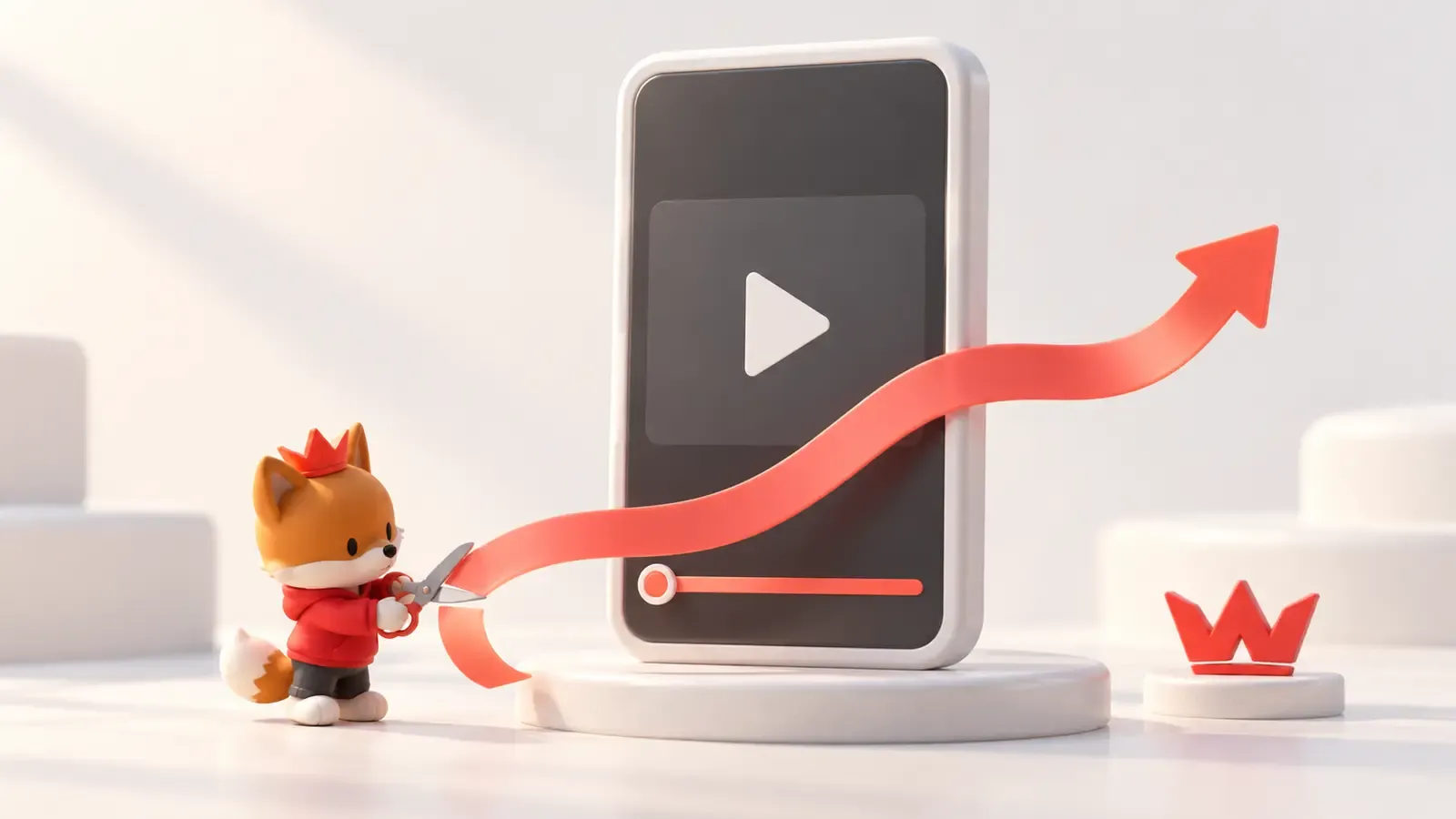TikTok videosunun ilk saniyesini güçlendiren Wubito maskotu ve sade izlenme yolu