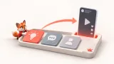 Kırmızı maskotun fikir kutusundan bir kısa video konusu seçtiği sade TikTok çalışma sahnesi