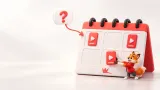 TikTok içerik takvimine üç video yerleştiren küçük turuncu tilki maskotu