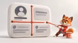 X profilindeki kimlik ve uzmanlık anlatımını sade bir sıraya koyan küçük turuncu tilki maskotu