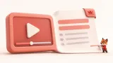 Büyük bir video görünümünden düzenli açıklama sayfasına geçişi gösteren küçük turuncu tilki maskotu