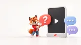 Açık video sorusunu üç yorum balonuna taşıyan küçük Wubito maskotu