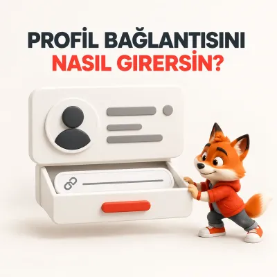 Profil bağlantısı plakasını başlık kartının altına yatay biçimde süren Wubi görseli