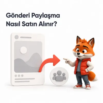 Gönderi kartından paylaşma alıcılarına uzanan oku gösteren Wubi