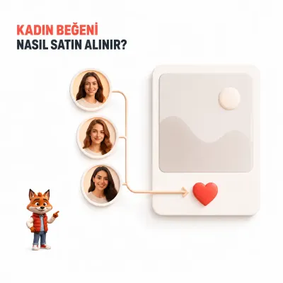 Türk kadın profil grubundan seçili gönderiye yönelen beğeni akışını gösteren Wubi