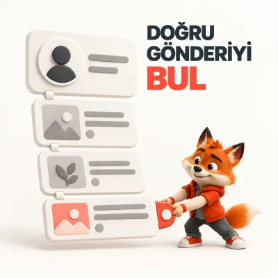 Profil kartından açılan gönderiler arasındaki hedefe mercan seçici yerleştiren Wubi görseli