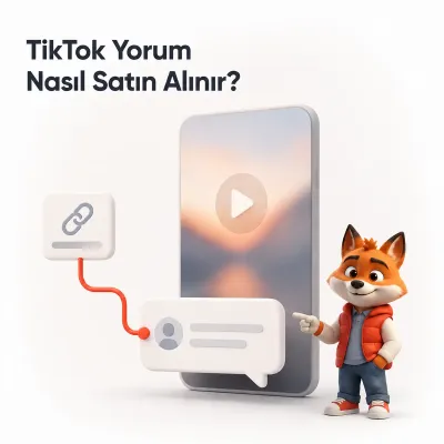 TikTok video bağlantısını Türk yorum paketine bağlayan sipariş akışını gösteren Wubi