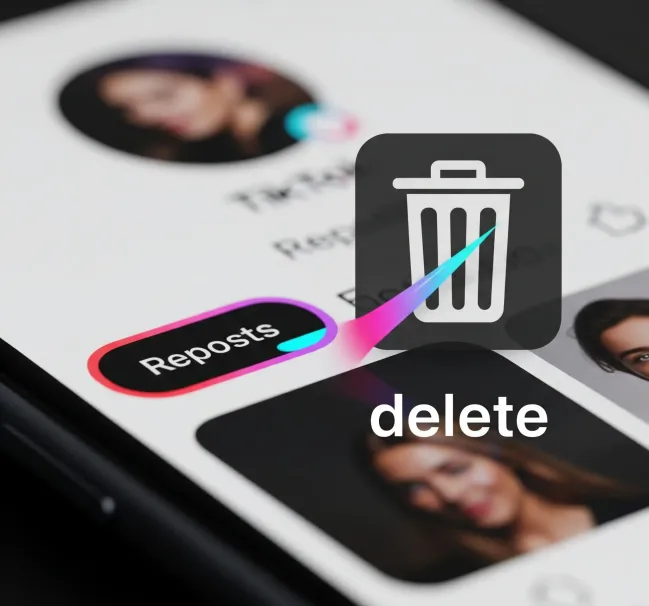 TikTok profilinde yeniden paylasilan videolari temizleme