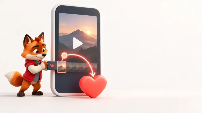 TikTok videosunun görünen beğeni sayısını kalp işaretiyle destekleyen Wubito maskotu