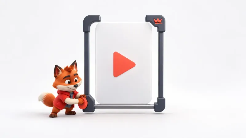 TikTok hesabı için konu sınırını ayarlayan küçük turuncu tilki maskotu