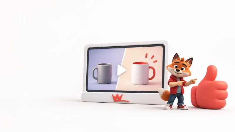Gerçek ürün karşılaştırmasını olumlu izleyici tepkisine bağlayan küçük Wubito maskotu